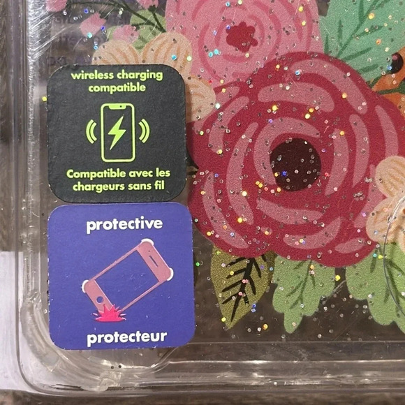 NWT CLAIRE’S iPhone 12 Pro Max Phone Case Glitter Floral - Picture 2 of 3